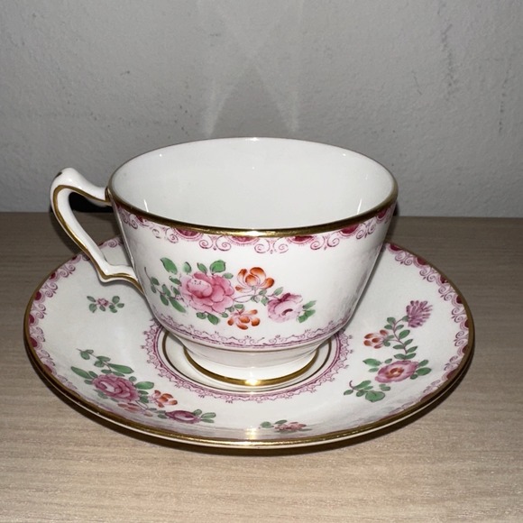 Crown Staffordshire Other - Vintage Crown STAFFORDSHIRE Hand Painted Bone China Tea‎ Cup & Saucer Floral